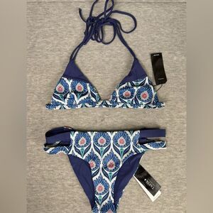 Tavik Reversible Coco Scoop Neck Bikini Women's Navy Blue Polyester Swimwear XS